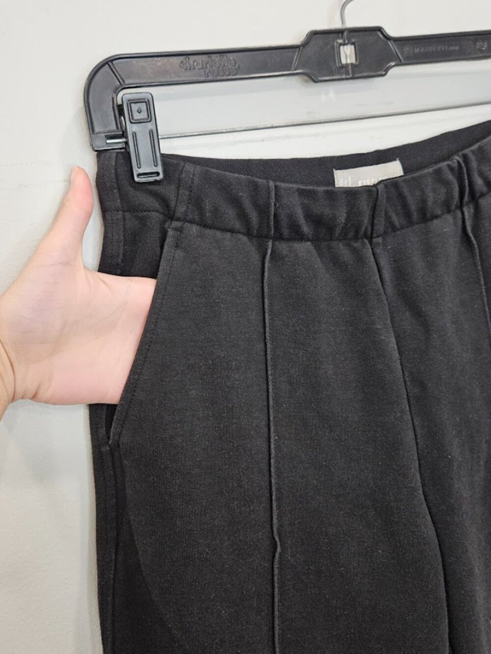 Everlane Black Tapered Leg Pants Dream Slim High Waisted Trousers Office Small - Picture 6 of 12